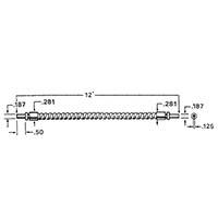 12 Inch (in) Length Straight End Stainless Steel Fiber Optic Cable (111-000-0029)